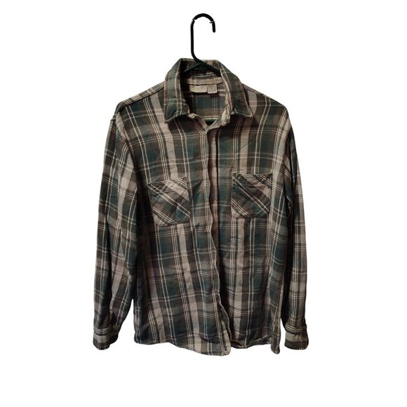 Vintage Big Mac Large Men's Green Plaid Long Sleeve Work Shirt - Picture 1 of 6